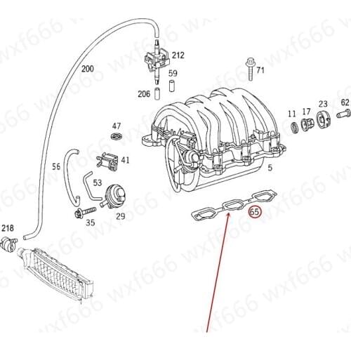 1121412080 Car Intake manifold Seal W202 W203 M112 C230 C260mer ced es-be nzC280 Suitable for Cylinder head intake pad Gasket