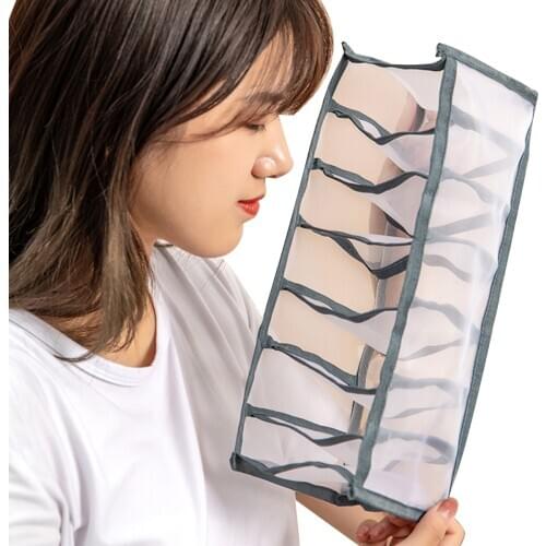 3 Pieces Storage Box Multipurpose Household Storage Box Commodity Shelf For Underwear Socks White/Gray