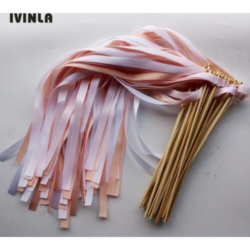 50pcs/lot coral and white wedding wands for wedding decoration