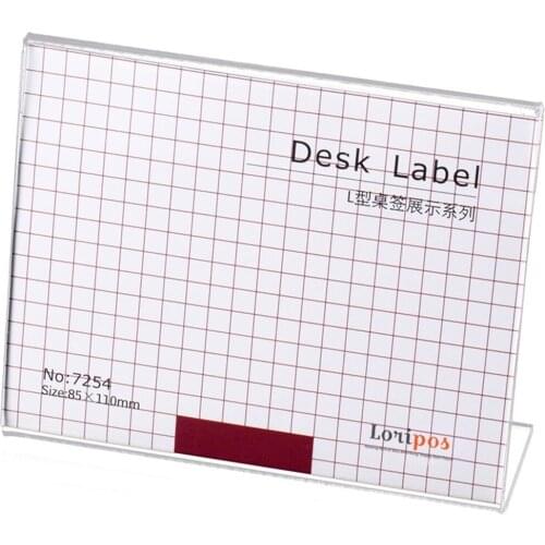 Acrylic Clear Plastic Desk Sign Label Frame Price Tag Display Paper Card Holders Acrylic Label Holder Stand Frame