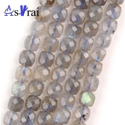 5mm Natural Faceted Labradorite Stone Beads For Jewelry Making Square Loose Spacer Beads DIY Bracelet Necklace Accessories 15"