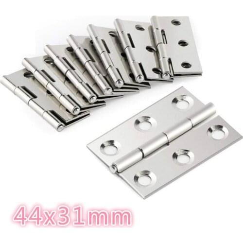 20 Pcs Door Connector Accessories Durable Furniture Home 6 Mounting Holes Stainless Steel Hinges Window Cabinet Jewelry Box
