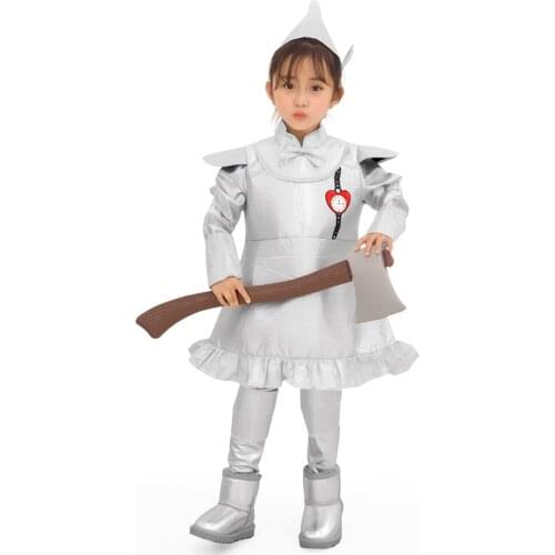 Movie The 2020 The Tin Man Costume Cosplay Girls Children Halloween Carnival Kids Fantasia Cosplay Suit