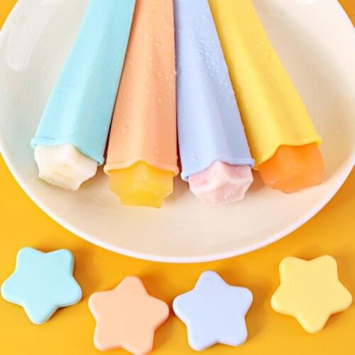 Ice Cream Mould Cute Star Shape Flat Bottom Cube Maker Ice Cream Making Mold DIY Creative Kitchen Tools