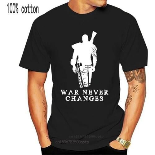 War Never Changes Men Black T-shirt XL 42-44&quot Brand Cotton Men Clothing Male Slim Fit T Shirt Men High Quality Tees