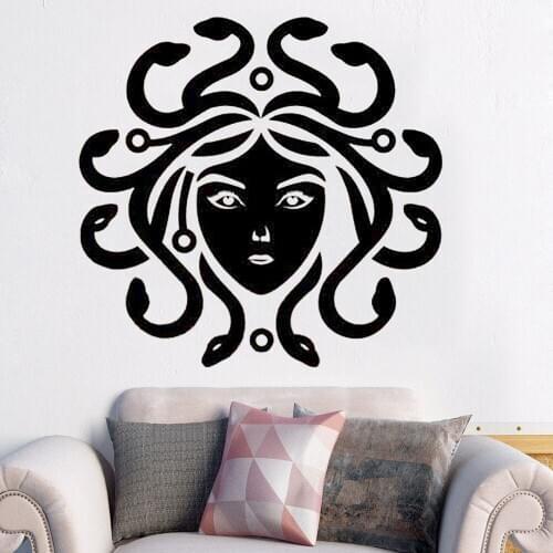 Greece Myth Medusa Laptop Sticker GIRLS Face Wall Decal Art Decals For Living Room Vinyl Removable Ru-396