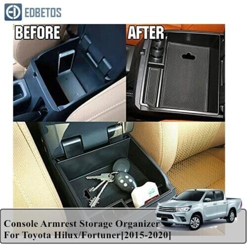 Fortuner Accessories Fortuner Console Armrest Storage Organizer For Toyota Fortuner AN160 2015 2016 2017 2018 2019 2020 Box