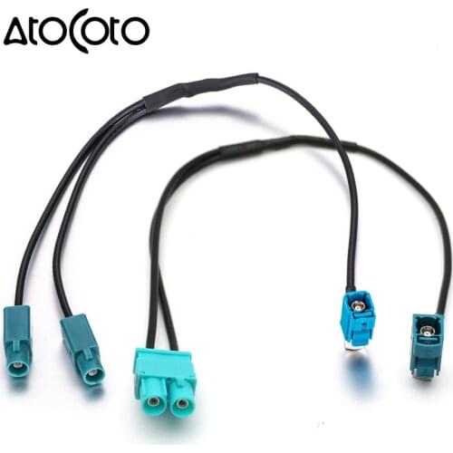 One Fakra Female to Dual Fakra Male Conversion Cable 2 Fakra to 1 Fakra Radio Antenna Adapter Connector for VW SKODA AUDI SEAT