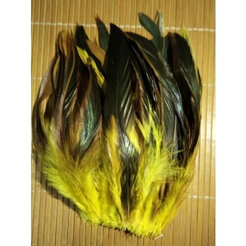 Hot! Sale 20pcs / lot high quality yellow pheasant feather, 5-7 "/ 12-18cm DIY jewelry accessories, wedding decorations