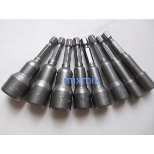 8pcs Metric 6mm-13mm Magnetic Nut Driver Set Socket Adapter Hex Drill Bit Electric Screwdriver Socket Nut Setters Driver Bits