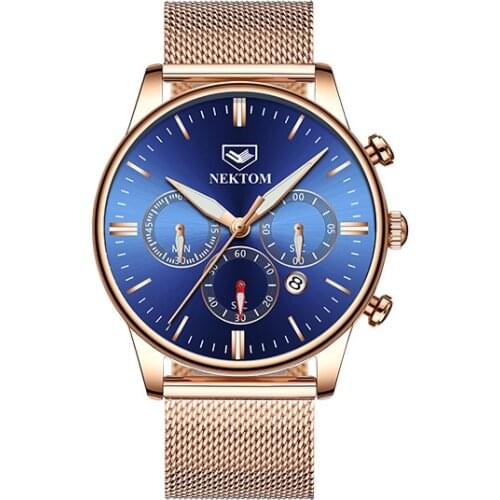 NEKTOMN 8196 Quarzuhr Männer uhr Dünne Mesh-Business Edelstahl Armbanduhr Business Männlichen Mode Uhr Uhren