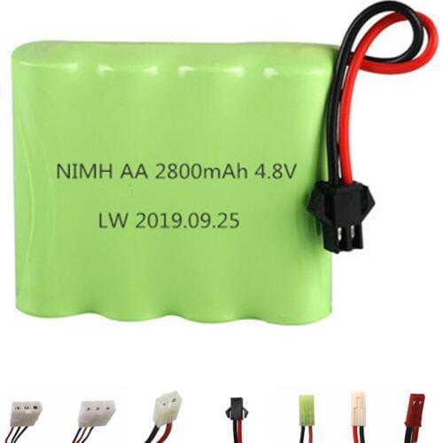 4.8v 2800mah NiMH Battery For Rc toys Cars Boats Guns ni-mh 4.8v Rechargeable Battery AA Battery Pack 1Pcs For rc Tanks Robots