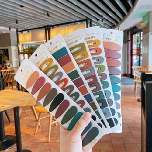 New Fashion 10PCS/SET Resin Geometric Rectangle Hair Clips Candy Color Waterdrop Hairpins For Women Hair Accessories wholesale