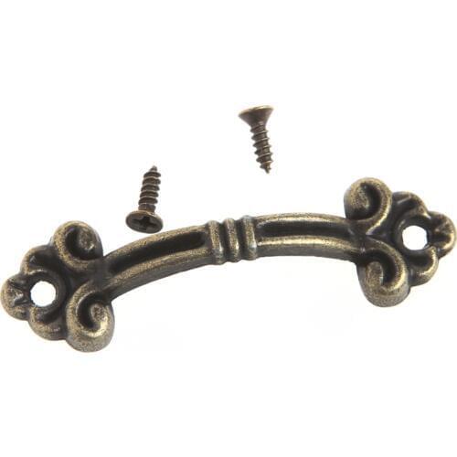 OOTDTY 10x Handle Knob Retro Arch Tracery Drawer Wooden Jewelry Box Bronze Cabinet Pull