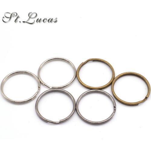 Wholesale 10pcs/lot 25mm 20mm silver bronze gold Metal Key Rings buckle for KeyChains accessories