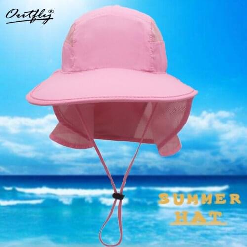 Outfly polyester quick-drying sunscreen shawl hat fisherman hat with neck guard wide-brimmed sun hat men and women summer