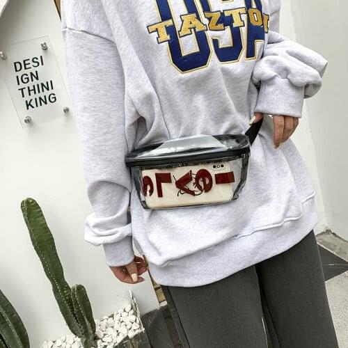 Plastic Transparent Women Shoulder Crossbody Chest Bag Letter Female Waist Bag Designer Belt Bag Fashion Fanny Pack Phone Purse