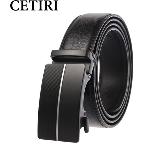 Brand Designer Men Genuine Leather Belt Alloy Automatic Buckle Belt High Quality Business Casual Fashion Men Belt