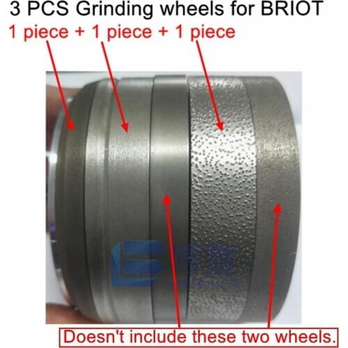 3 PCS Grinding wheels for BRIOT ALTA Z auto lens edger diamond wheel,PC roughing-wheel /Fine-V -wheel