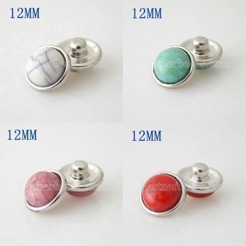 Resin 12mm Metal snap button DIY jewelry KS2052
