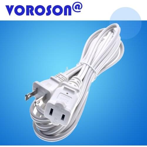 2-Pack 2 Prong Extension Power Cord 10ft,US Male/Female Power Cable for NEMA 5-15P to NEMA 5-15R(10FT) White