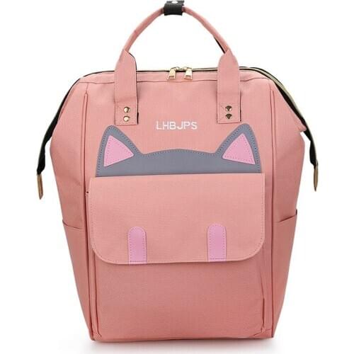 Mummy Bag Baby Diaper Backpack Cute Large Capacity Travel Shoulder Hobos Polyester Pregnant Woman Handbag Care Cat Print