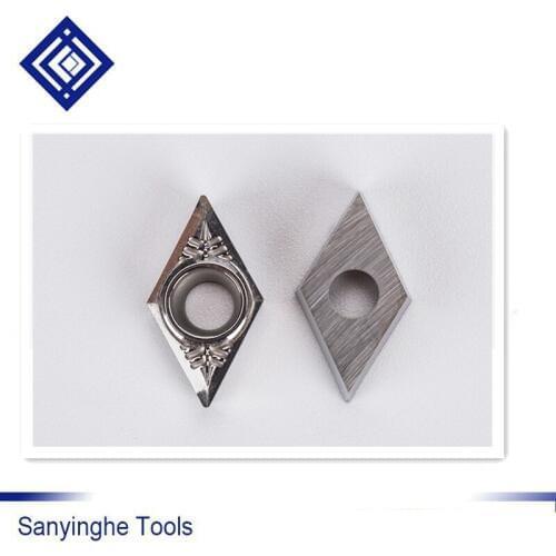 High quality 10 pcs/lots DCGT070202/070204/11T302/11T304/11T308 AK D01 aluminum CNC carbide inserts blade lathe tools
