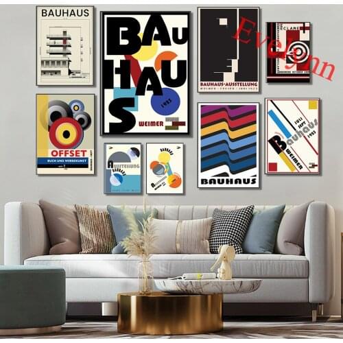 Bauhaus Exhibition Poster,Weimar 1923,Herbert Bayer,Walter Gropius,Bauhaus Architecture,Home Decor Canvas Wall Art Prints Gift
