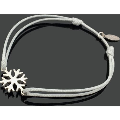 Wish Bracelet Stainless Steel Snow Pendant Good Luck Bracelet Charm Adjustable String Cord Bracelet For Women Girls