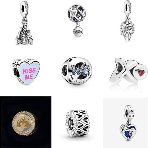 2020 High Quality 925 Sterling Silver XO Love Necklace With Red Zirconia Charm Beads Of Candy Heart Original Women DIY Jewelry