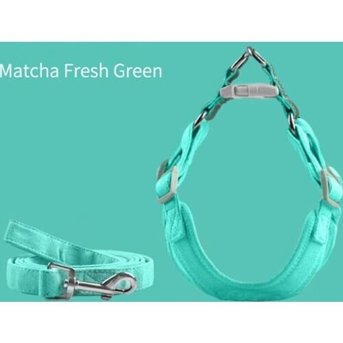 Pet Chest Vest Harness and Leash Set for Small Medium Dogs Cat Reflective Tow Rope Adjustable Suede Breathables Accessories