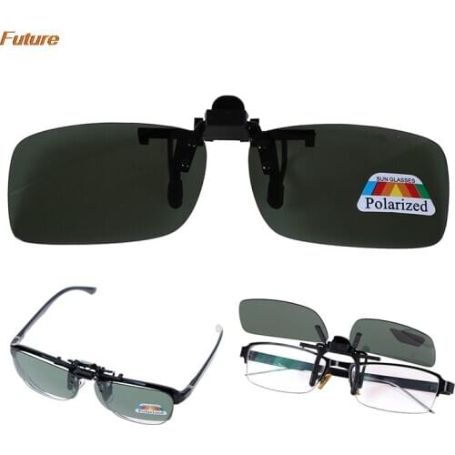 1x Neutral Clip Type Polarized Polarized Day And Night Vision Flip Lens Driving Glasses Outdoor Riding Sunglasses Goggles