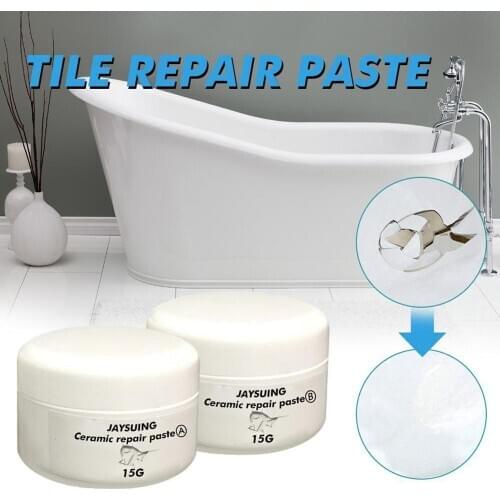 25g*2 Ceramic Paste Floor Tile Adhesive Tile Repair Agent Tub Tile and Shower Repair Kit Porcelain Repair Kit for Crack Chip 4.4
