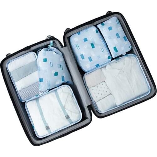 4SET / LOT Packing Travel Bags System Durable 6 Pieces One Set Clothing Sorting Waterproof Storage Bag