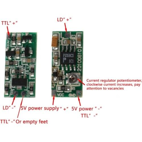 635nm 650nm 808nm 980nm TTL Laser Diode Driver Board Drive 5V Supply 50-300mA