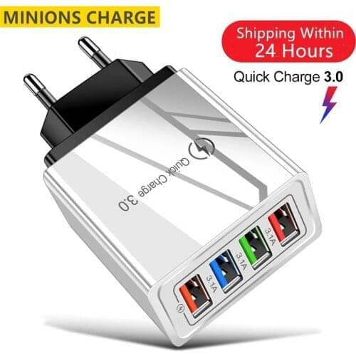 Quick Charge 3.0 For iPhone Charger Wall Fast Charging For Samsung S10 S9 S8 Plug Xiaomi Mi Huawei Mobile Phone Chargers Adapter