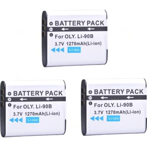 3Pcs Li-90B Li-92B Li90B Li 90B 92B Battery for Olympus Tough Li-92B TG-6 TG-5 tg-tracker SH-1 SH-2 TG-4 IHS SH50 iHS SH60 TG-3