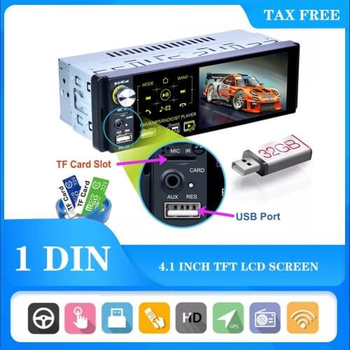 4"Car Radio Stereo Player Bluetooth AUX-IN MP3 FM USB 1 Din Car Auto 1DIN For Kia Hyundai Toyota Ford Nissan Mitsubishi Suzuki
