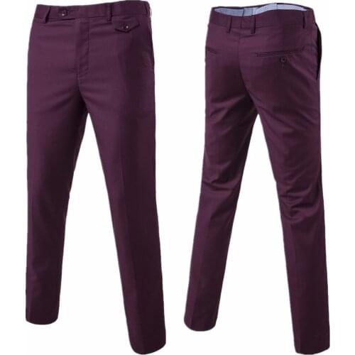 Brand New No Pleats Pants Straight-Fit Trousers Mens/Bridegroom/Best Man Wedding/Evening Plain Front Pant KZ5