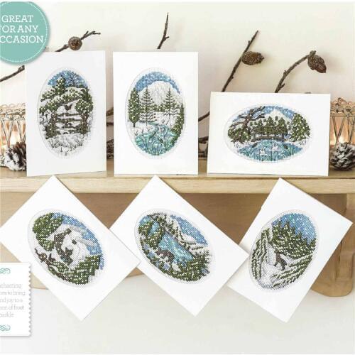 CD437 Cross Stitch Kit Package Greeting Cards Needlework Counted Cross-Stitching Kits Christmas Mothers Fathers Day Birthday