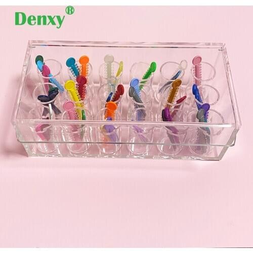 Denxy 1pc Dental Orthodontic ligature tie Acrylic Dispenser Oring organizer tie O showing box elastic tie box rthodontic Bracket