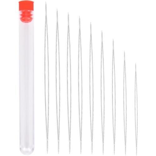 5Pcs Big Eye Curved Beading Needles With Bottle Stainless Steel Tools Pins for Bead Threading String Cord Easy Jewelry Making