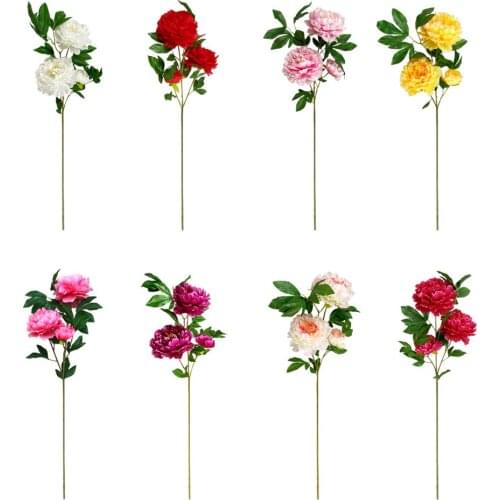 Artificial Peony Flower Home Decor Carnation Flowers Wedding Decoration Party Accessories 106cm Handmade Cloth Rich Peonies
