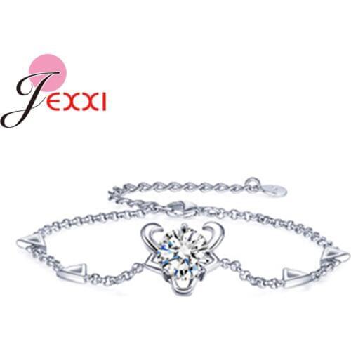 Delicate Craft Bracelets for Woman Birthday Gifts 925 Sterling Silver Austrian Crystal Cubic Zircon 12 Constellations Jewelry