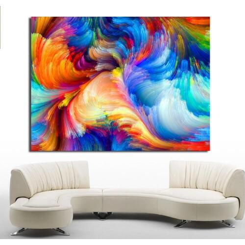 JQHYART Rainbow The Color Paintings For Living Room Wall Paintings On Canvas Oil Painting Wall Painting No Frame