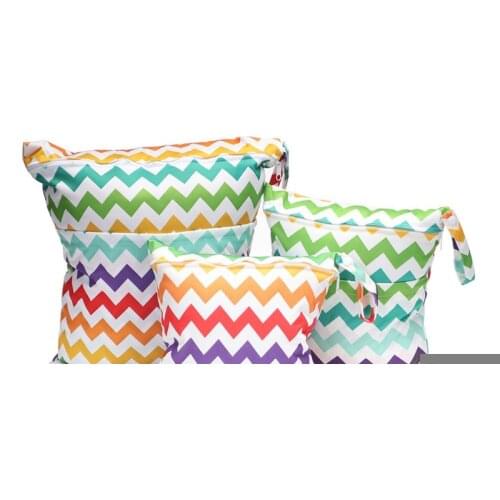 3 Pcs Baby Printed Diaper Bag TPU Waterproof Nappy Double Zipper Handbag Pocket C5AF