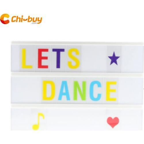 A4 size 3 line Battery Powered Cinema Light Box, Plastic LED Cinematic Lightbox with 170 Letters & Numbers