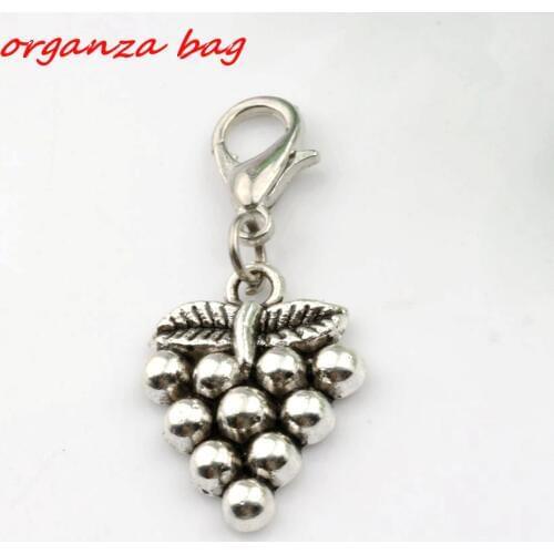 Hot ! 15 pcs Zinc Alloy Grapes Charm With lobster clasp DIY Jewelry 14.5x33mm .. (nm236)