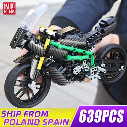 MOULD KING 23002 High-Tech The Creative MOC H2R Motorcycle Model Building Blocks Assembly Bricks Kids DIY Toys Christmas Gifts