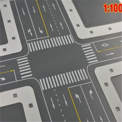 3pcs Road Sticker PVC Building Sand Table Model Toy Waterproof Rubber Pavement Scene Simulation DIY Train Diorama Layout